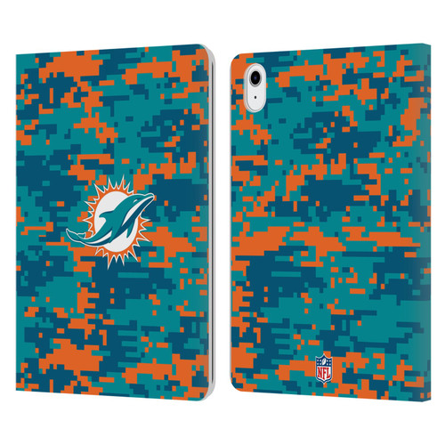 NFL Miami Dolphins Graphics Digital Camouflage Leather Book Wallet Case Cover For Apple iPad Air 11 2020/2022/2024/2025