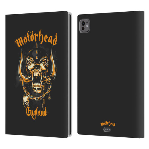 Motorhead Logo Warpig England Leather Book Wallet Case Cover For Apple iPad Pro 11 M4/M5 2024/2025