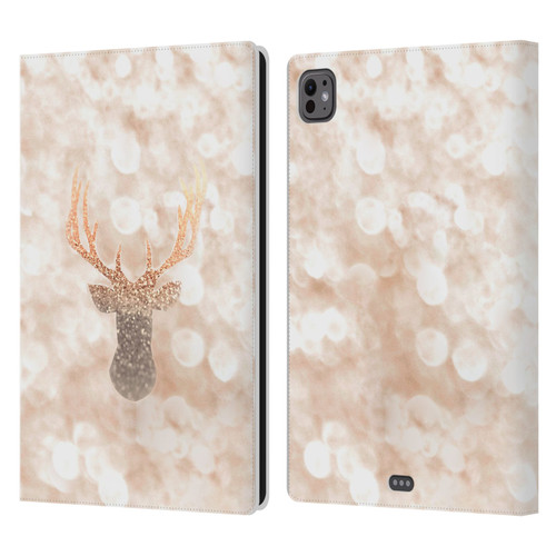 Monika Strigel Champagne Gold Deer Leather Book Wallet Case Cover For Apple iPad Pro 11 M4/M5 2024/2025