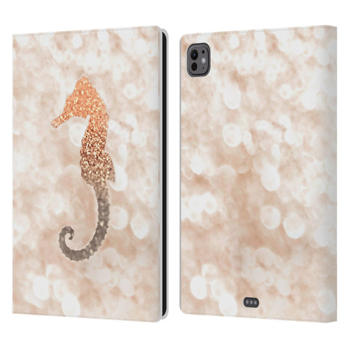 Monika Strigel Champagne Gold Seahorse Leather Book Wallet Case Cover For Apple iPad Pro 11 M4/M5 2024/2025