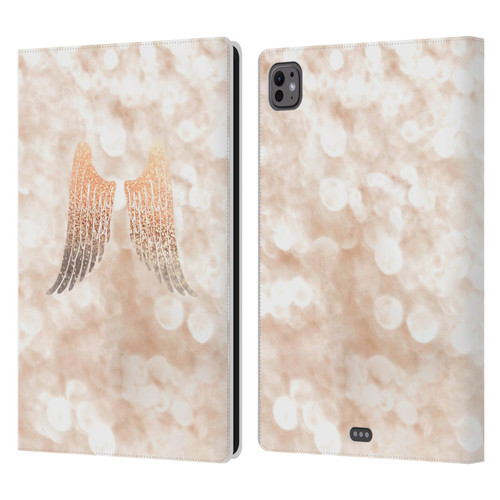 Monika Strigel Champagne Gold Wings Leather Book Wallet Case Cover For Apple iPad Pro 11 M4/M5 2024/2025