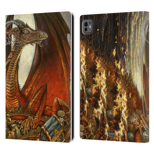 Myles Pinkney Mythical Treasure Dragon Leather Book Wallet Case Cover For Apple iPad Pro 11 M4/M5 2024/2025