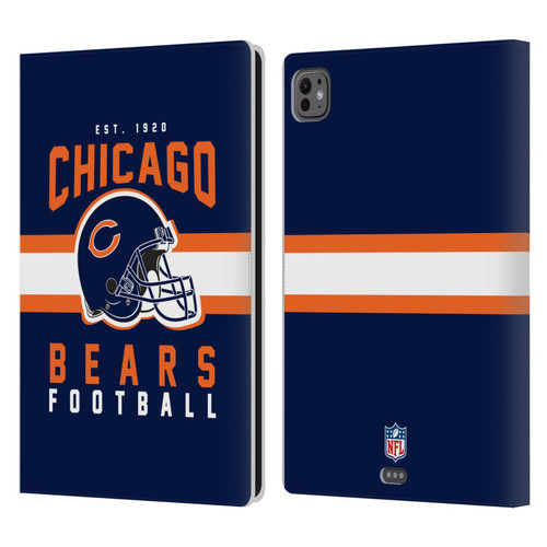 NFL Chicago Bears Graphics Helmet Typography Leather Book Wallet Case Cover For Apple iPad Pro 11 M4/M5 2024/2025