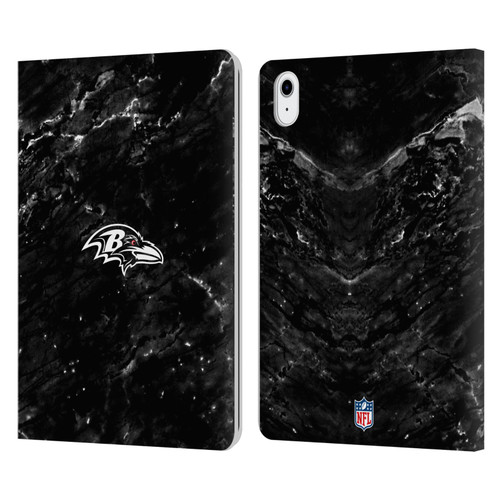 NFL Baltimore Ravens Artwork Marble Leather Book Wallet Case Cover For Apple iPad Air 11 2020/2022/2024/2025
