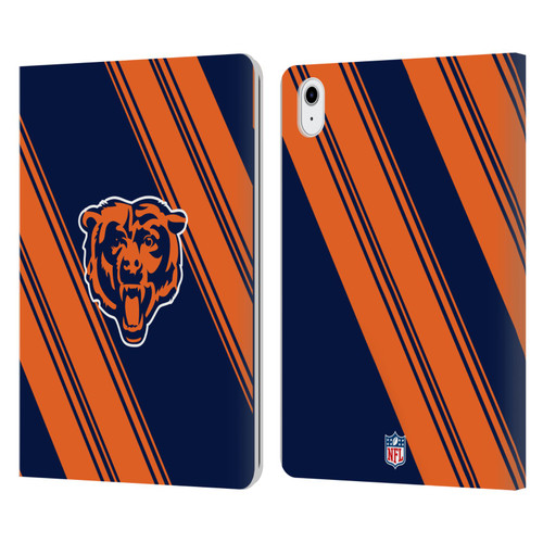 NFL Chicago Bears Artwork Stripes Leather Book Wallet Case Cover For Apple iPad Air 11 2020/2022/2024/2025/2026