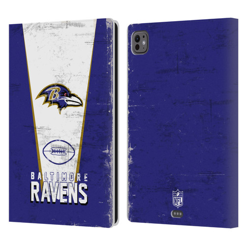 NFL Baltimore Ravens Logo Art Banner Leather Book Wallet Case Cover For Apple iPad Pro 11 M4/M5 2024/2025