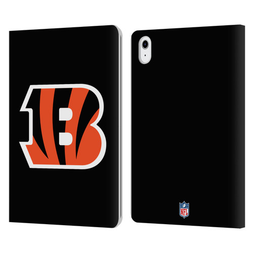 NFL Cincinnati Bengals Logo Plain Leather Book Wallet Case Cover For Apple iPad Air 11 2020/2022/2024/2025/2026