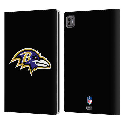 NFL Baltimore Ravens Logo Plain Leather Book Wallet Case Cover For Apple iPad Pro 11 M4/M5 2024/2025
