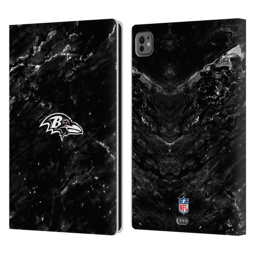 NFL Baltimore Ravens Artwork Marble Leather Book Wallet Case Cover For Apple iPad Pro 11 M4/M5 2024/2025