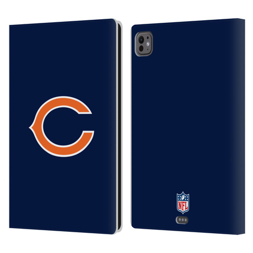 NFL Chicago Bears Logo Plain Leather Book Wallet Case Cover For Apple iPad Pro 11 M4/M5 2024/2025