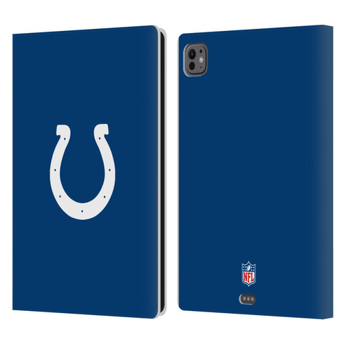 NFL Indianapolis Colts Logo Plain Leather Book Wallet Case Cover For Apple iPad Pro 11 M4/M5 2024/2025