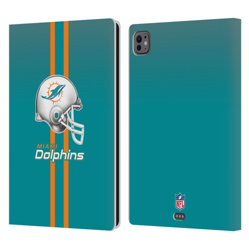 NFL Miami Dolphins Logo Helmet Leather Book Wallet Case Cover For Apple iPad Pro 11 M4/M5 2024/2025