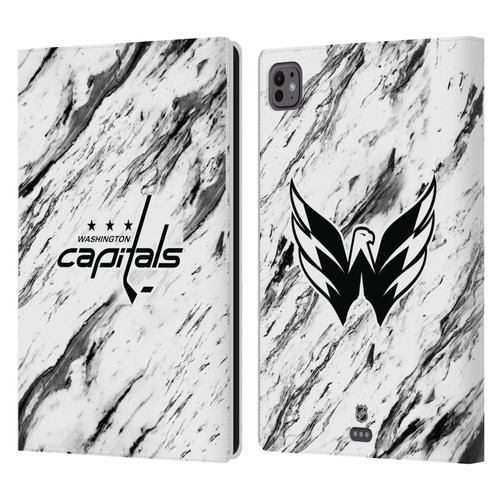 NHL Washington Capitals Marble Leather Book Wallet Case Cover For Apple iPad Pro 11 M4/M5 2024/2025