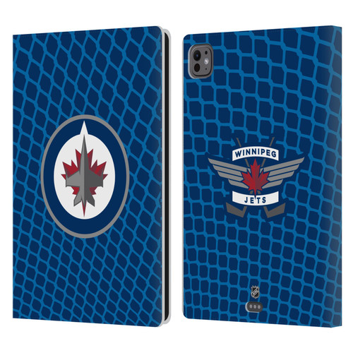NHL Winnipeg Jets Net Pattern Leather Book Wallet Case Cover For Apple iPad Pro 11 M4/M5 2024/2025