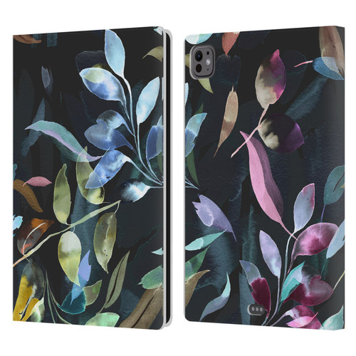 Ninola Botanical Patterns Watercolor Mystic Leaves Leather Book Wallet Case Cover For Apple iPad Pro 11 M4/M5 2024/2025