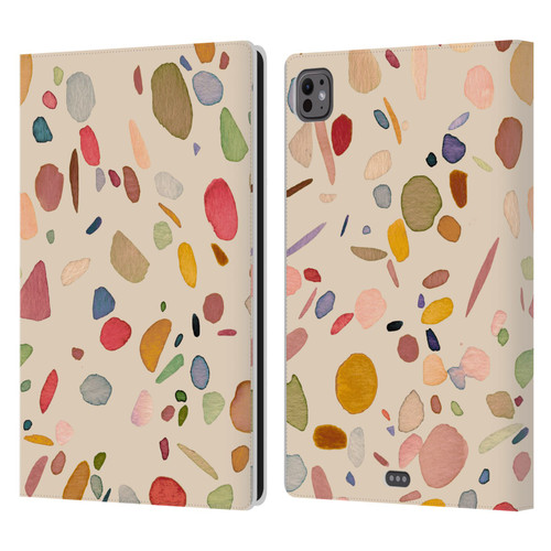Ninola Colourful Patterns Terrazzo Leather Book Wallet Case Cover For Apple iPad Pro 11 M4/M5 2024/2025