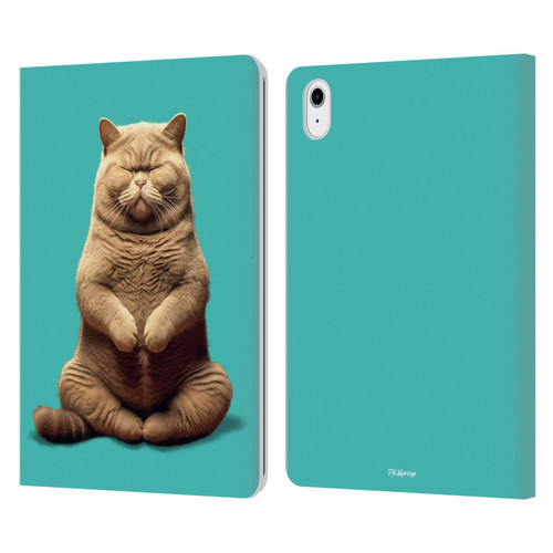 P.D. Moreno Furry Fun Artwork Sitting Cat Leather Book Wallet Case Cover For Apple iPad Air 11 2020/2022/2024/2025