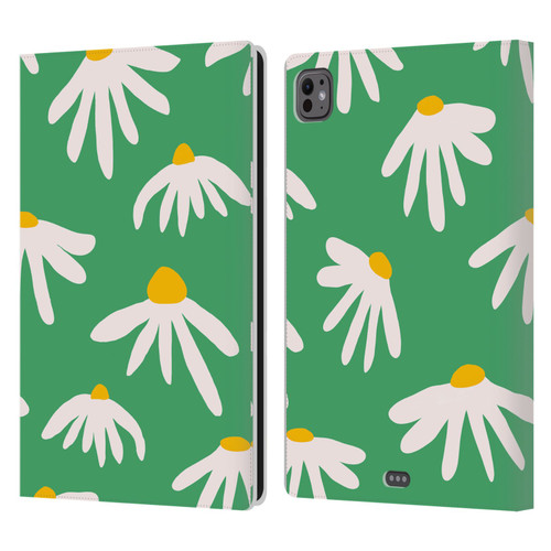 Ninola Colourful Prints Green Daisies Leather Book Wallet Case Cover For Apple iPad Pro 11 M4/M5 2024/2025