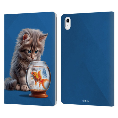 P.D. Moreno Play Cat Artwork Goldfish Leather Book Wallet Case Cover For Apple iPad Air 11 2020/2022/2024/2025