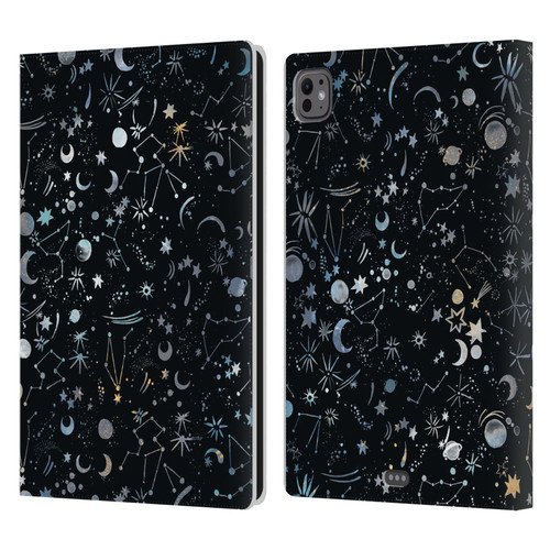 Ninola Patterns 4 Astrology Space Black Leather Book Wallet Case Cover For Apple iPad Pro 11 M4/M5 2024/2025