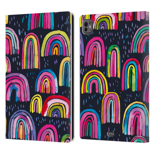 Ninola Summer Patterns Rainbows Navy Leather Book Wallet Case Cover For Apple iPad Pro 11 M4/M5 2024/2025