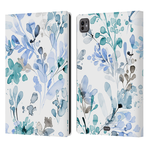 Ninola Wild Grasses Blue Plants Leather Book Wallet Case Cover For Apple iPad Pro 11 M4/M5 2024/2025