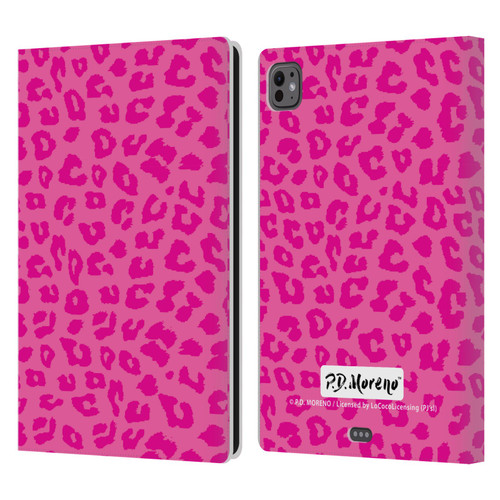 P.D. Moreno Patterns Pink Leopard Leather Book Wallet Case Cover For Apple iPad Pro 11 M4/M5 2024/2025