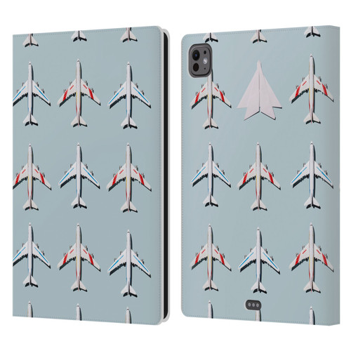 Pepino De Mar Patterns 2 Airplane Leather Book Wallet Case Cover For Apple iPad Pro 11 M4/M5 2024/2025