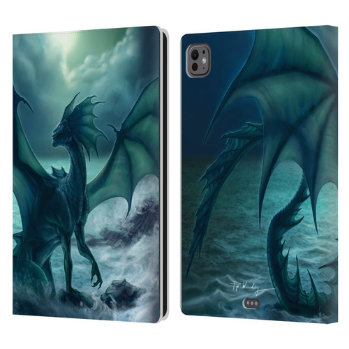 Piya Wannachaiwong Black Dragons Dark Waves Leather Book Wallet Case Cover For Apple iPad Pro 11 M4/M5 2024/2025