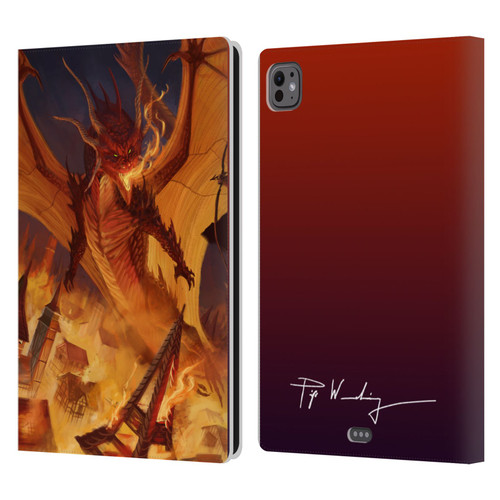 Piya Wannachaiwong Dragons Of Fire Dragonfire Leather Book Wallet Case Cover For Apple iPad Pro 11 M4/M5 2024/2025