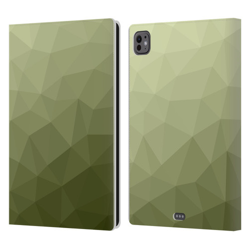 PLdesign Geometric Patterns Army Green Gradient Mesh Leather Book Wallet Case Cover For Apple iPad Pro 11 M4/M5 2024/2025