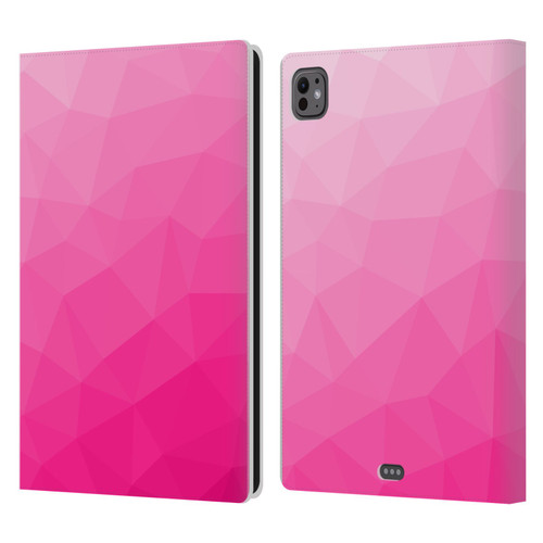 PLdesign Geometric Patterns Hot Pink Gradient Mesh Leather Book Wallet Case Cover For Apple iPad Pro 11 M4/M5 2024/2025