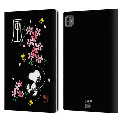 Peanuts Oriental Snoopy Cherry Blossoms Leather Book Wallet Case Cover For Apple iPad Pro 11 M4/M5 2024/2025