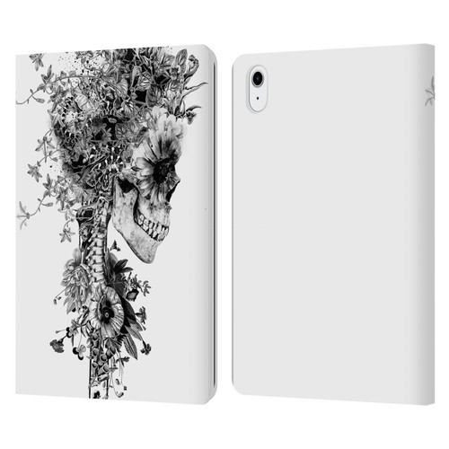 Riza Peker Skulls 6 Black And White Leather Book Wallet Case Cover For Apple iPad Air 11 2020/2022/2024/2025