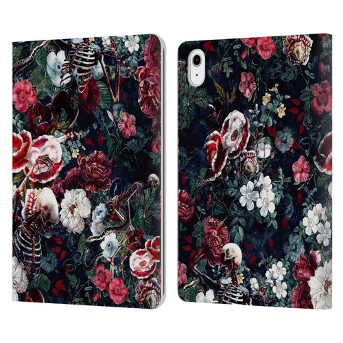 Riza Peker Skulls 9 Skeletal Bloom Leather Book Wallet Case Cover For Apple iPad Air 11 2020/2022/2024/2025