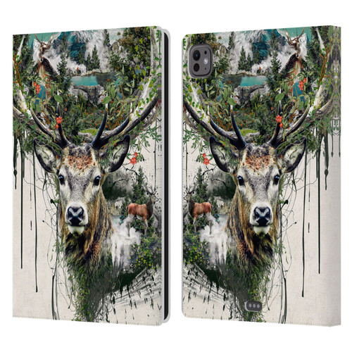 Riza Peker Animal Abstract Deer Wilderness Leather Book Wallet Case Cover For Apple iPad Pro 11 M4/M5 2024/2025