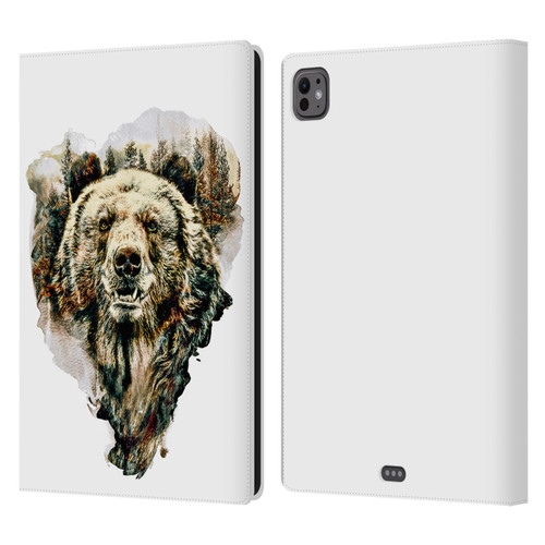 Riza Peker Animals Bear Leather Book Wallet Case Cover For Apple iPad Pro 11 M4/M5 2024/2025