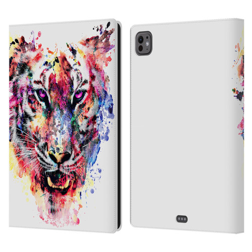 Riza Peker Animals Eye Of The Tiger Leather Book Wallet Case Cover For Apple iPad Pro 11 M4/M5 2024/2025