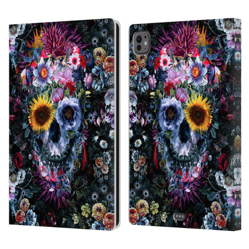 Riza Peker Skulls 9 Skull Leather Book Wallet Case Cover For Apple iPad Pro 11 M4/M5 2024/2025