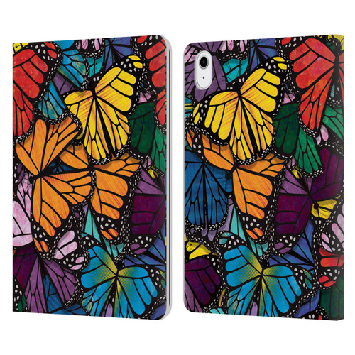 Suzan Lind Butterflies Monarch Leather Book Wallet Case Cover For Apple iPad Air 11 2020/2022/2024/2025