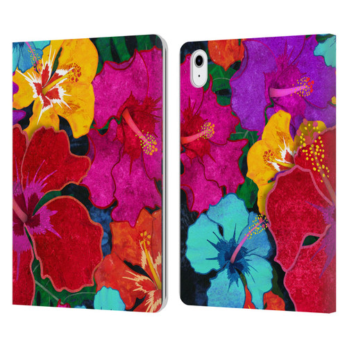 Suzan Lind Colours & Patterns Tropical Hibiscus Leather Book Wallet Case Cover For Apple iPad Air 11 2020/2022/2024/2025