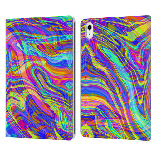Suzan Lind Marble Illusion Rainbow Leather Book Wallet Case Cover For Apple iPad Air 11 2020/2022/2024/2025