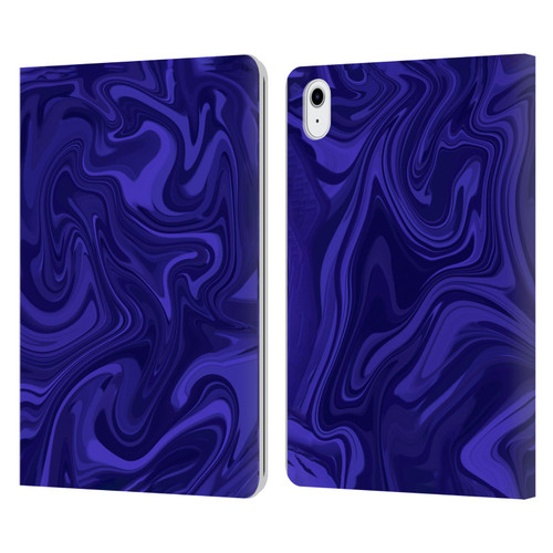 Suzan Lind Marble Indigo Leather Book Wallet Case Cover For Apple iPad Air 11 2020/2022/2024/2025