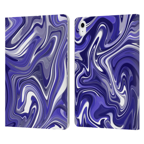 Suzan Lind Marble 2 Dark Violet Leather Book Wallet Case Cover For Apple iPad Air 11 2020/2022/2024/2025