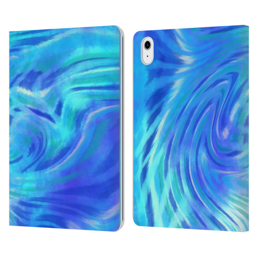 Suzan Lind Tie Dye 2 Deep Blue Leather Book Wallet Case Cover For Apple iPad Air 11 2020/2022/2024/2025