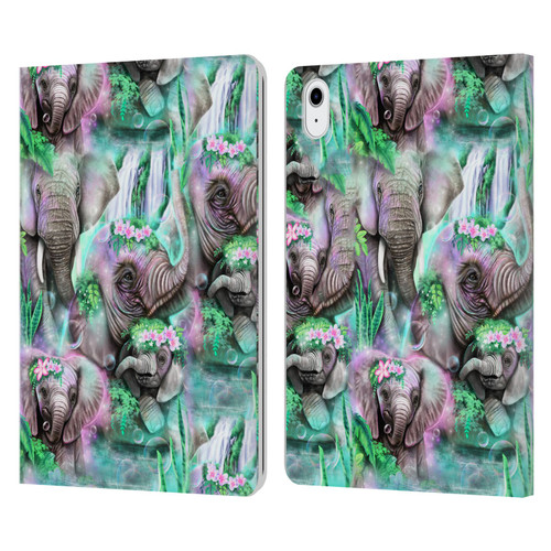 Sheena Pike Animals Daydream Elephants Lagoon Leather Book Wallet Case Cover For Apple iPad Air 11 2020/2022/2024/2025
