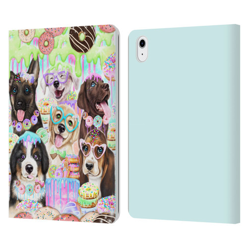 Sheena Pike Animals Puppy Dogs And Donuts Leather Book Wallet Case Cover For Apple iPad Air 11 2020/2022/2024/2025