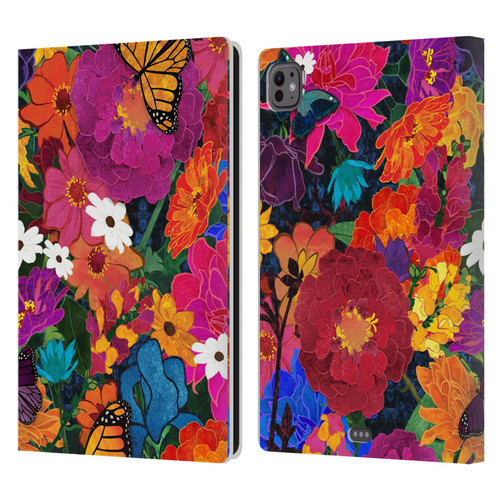 Suzan Lind Butterflies Flower Collage Leather Book Wallet Case Cover For Apple iPad Pro 11 M4/M5 2024/2025