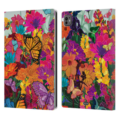 Suzan Lind Butterflies Garden Leather Book Wallet Case Cover For Apple iPad Pro 11 M4/M5 2024/2025