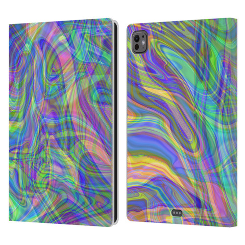 Suzan Lind Colours & Patterns Iridescent Abstract Leather Book Wallet Case Cover For Apple iPad Pro 11 M4/M5 2024/2025